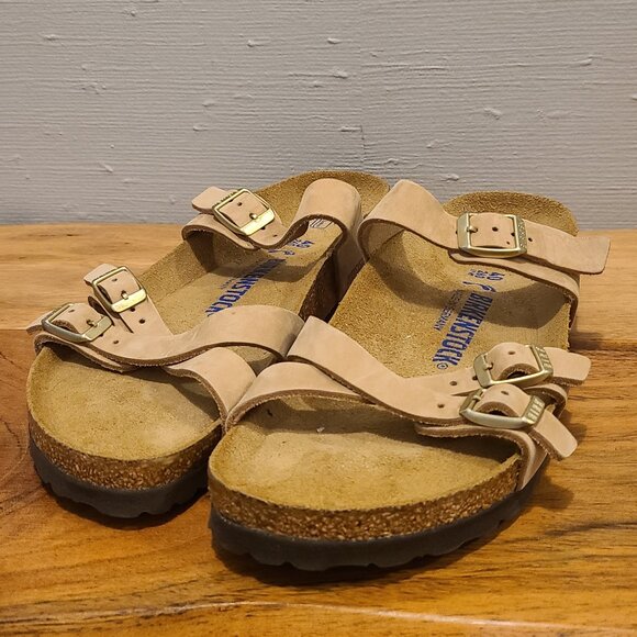 New Birkenstock women 9/40 Franca Slide Sandal in Sandcastle Nubuck - Picture 1 of 10
